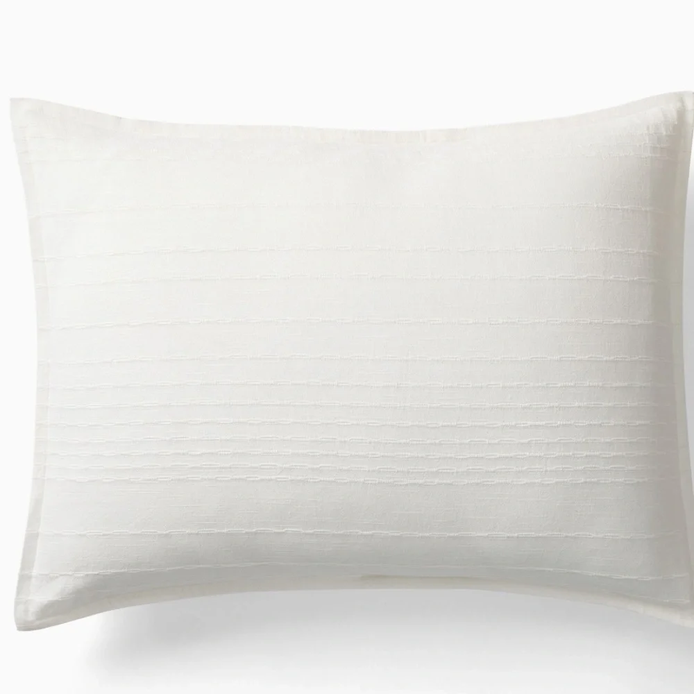 West Elm Reese Linen Cotton King Sham White